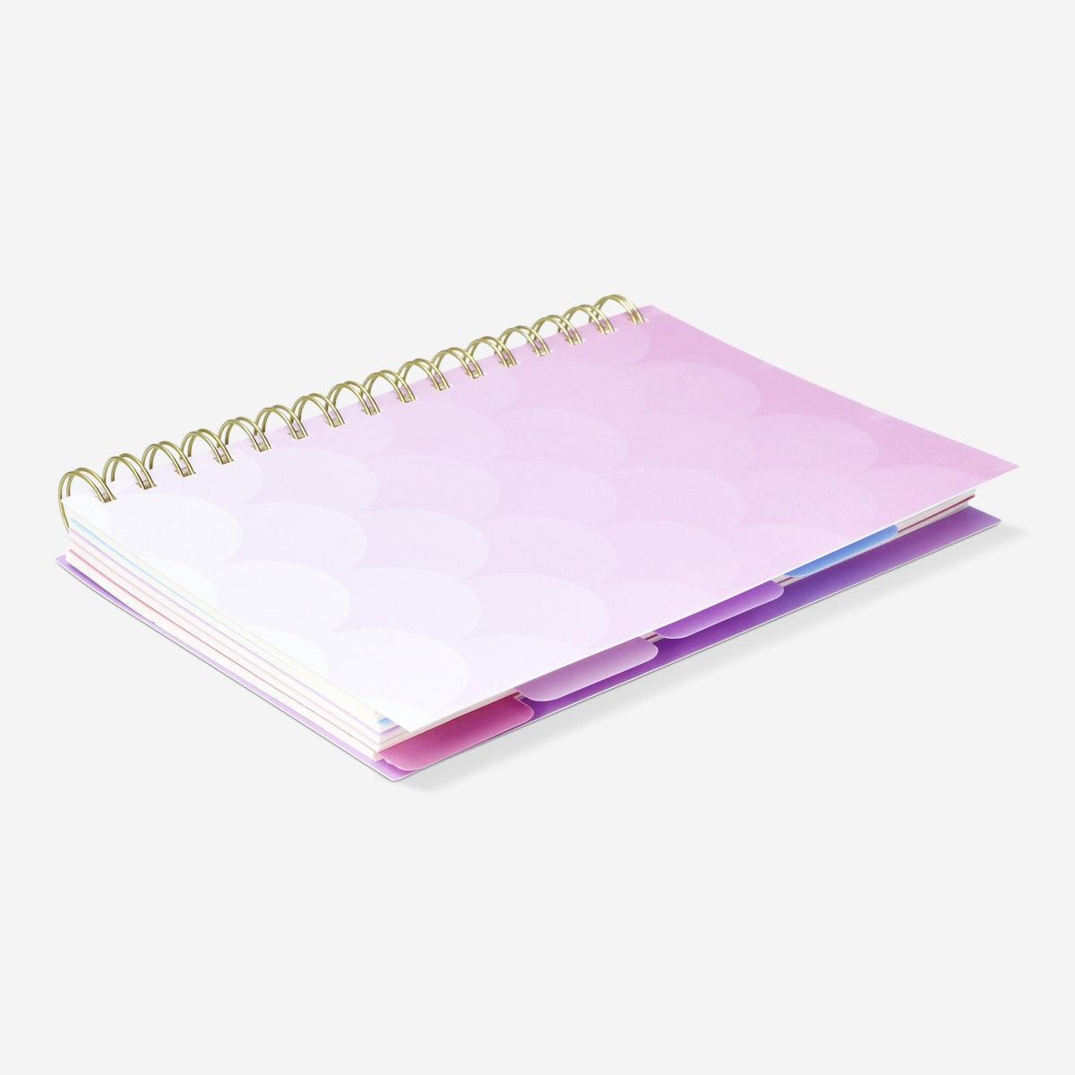 Notebook A5 Text Subject Tab Pnk Scallop