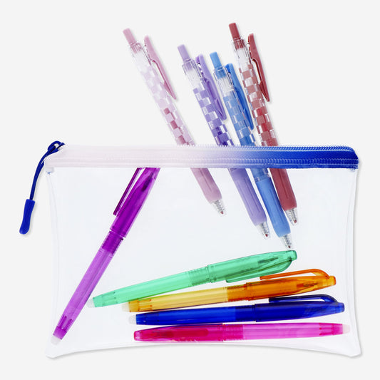 Pencil Case Clear with Gradient Zip