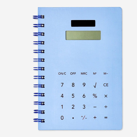 Notebook with Calculator Blue