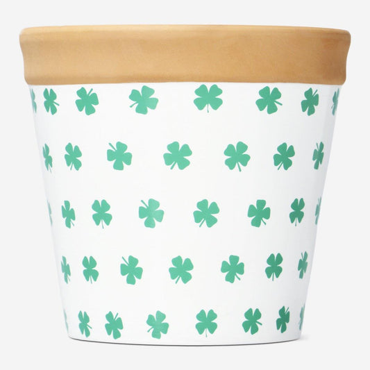 Flowerpot with Clover Print