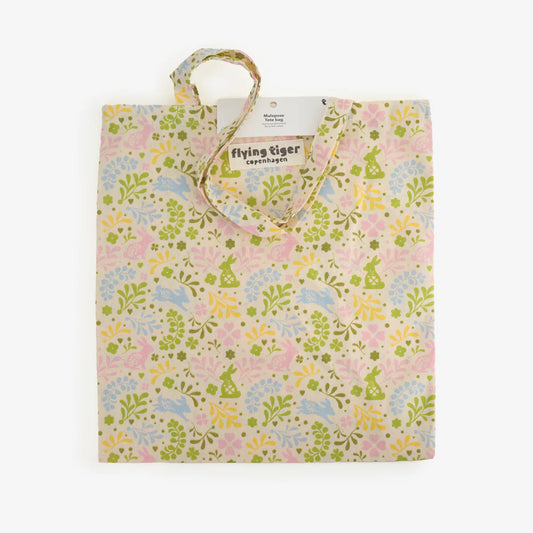 Tote Bag Aop Pattern Bunny And Flowers