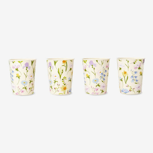 Cup Pp Floral Spring Print 4 Pcs