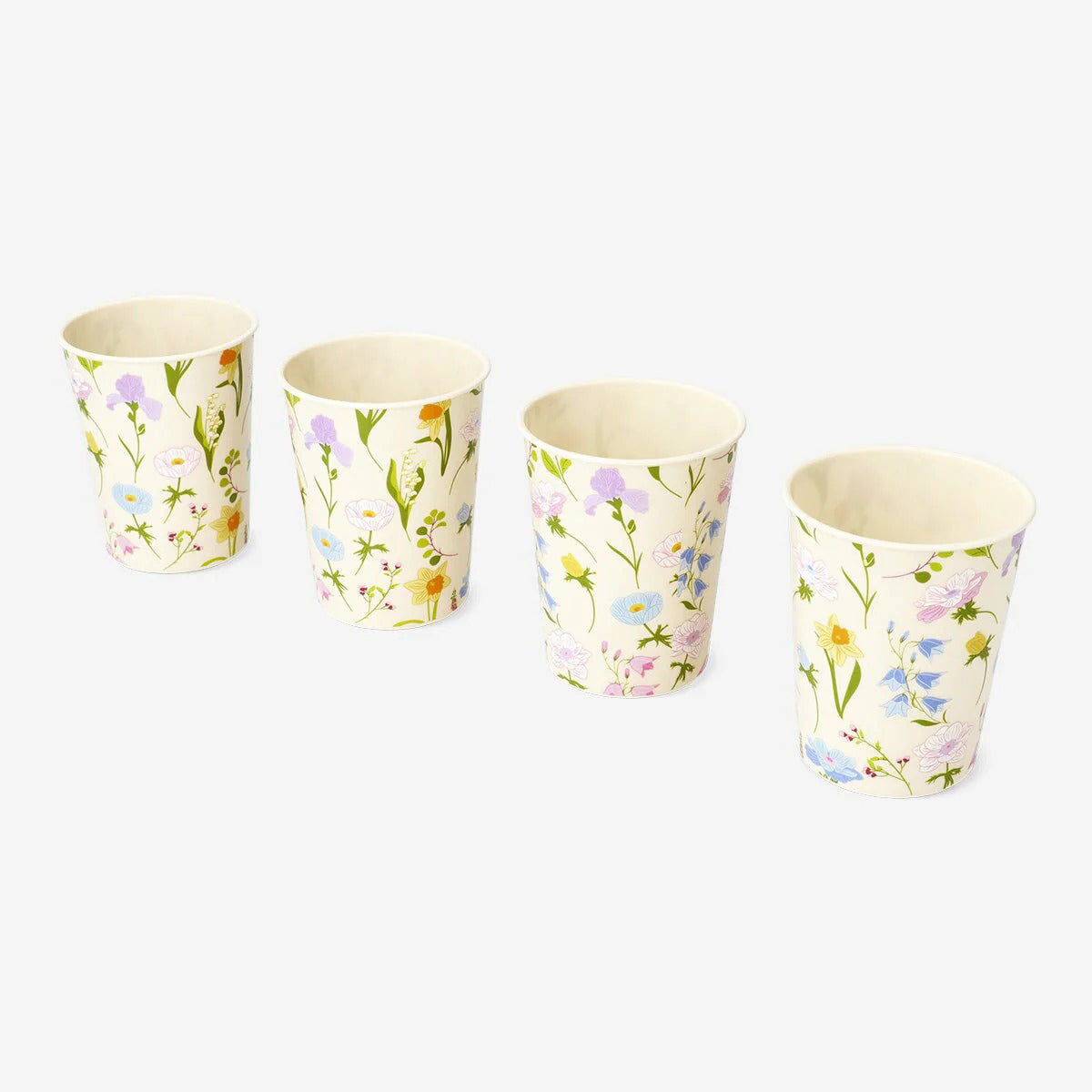 Cup Pp Floral Spring Print 4 Pcs