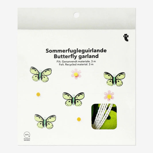 Garland Felt Small Flowers And Butterfly 3 M