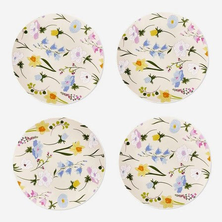 Plate Pp Floral Spring Print 4 Pcs