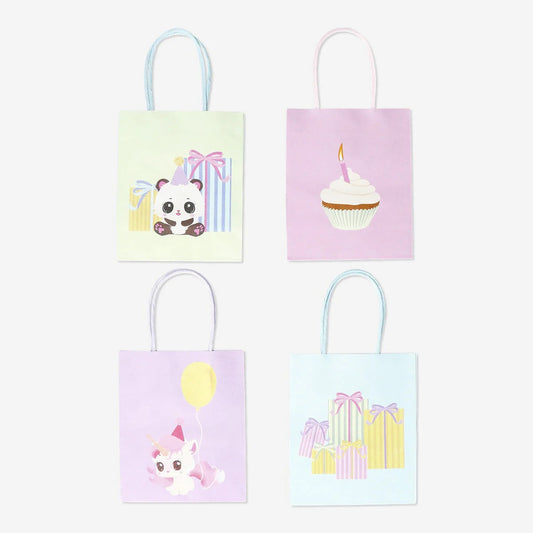 Gift Bag Animal Prints Set Of 4 15X18Cm