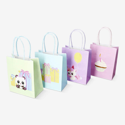 Gift Bag Animal Prints Set Of 4 15X18Cm