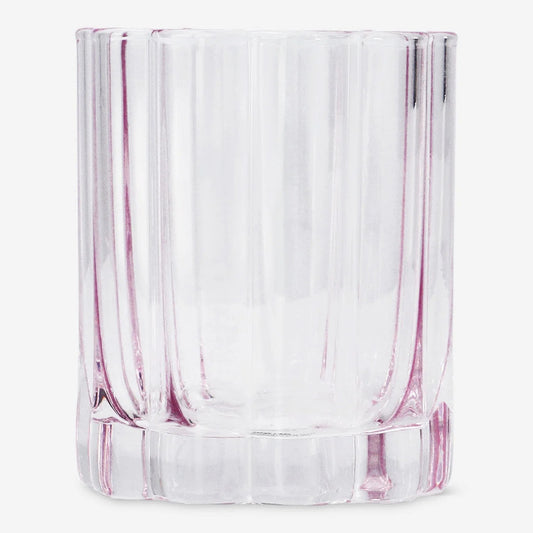 Drinking Glass In Sprayed Glass Flower Shape Pink