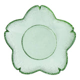 Plate Flower Shape Colored Glass Green