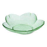 Plate Flower Shape Colored Glass Green