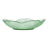 Plate Flower Shape Colored Glass Green