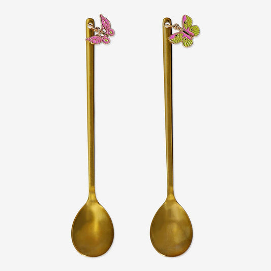 Spoon Desert Butterfly Gold 2 Pcs