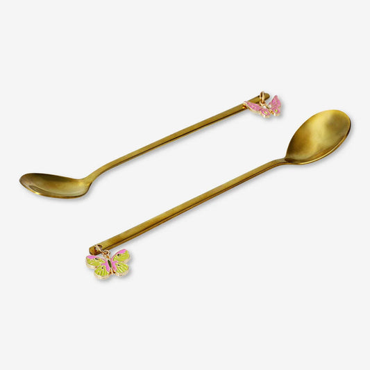 Spoon Desert Butterfly Gold 2 Pcs
