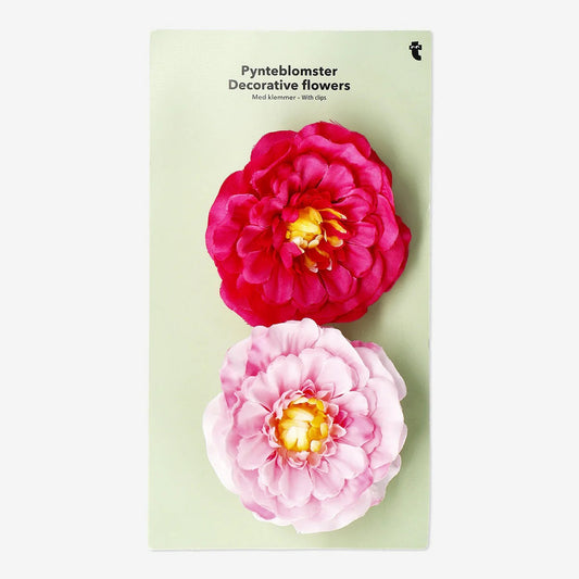 Decoration With Clip Flower 2Pcs Set