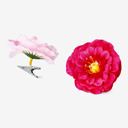 Decoration With Clip Flower 2Pcs Set