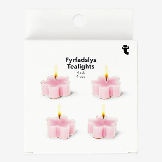 Candle Flower 4Pcs Set Pink