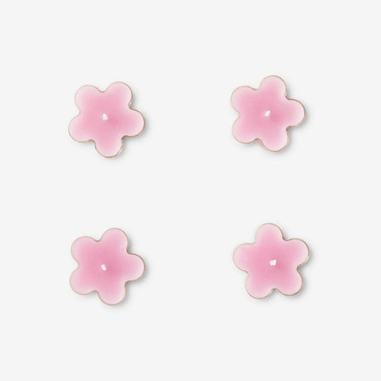 Candle Flower 4Pcs Set Pink