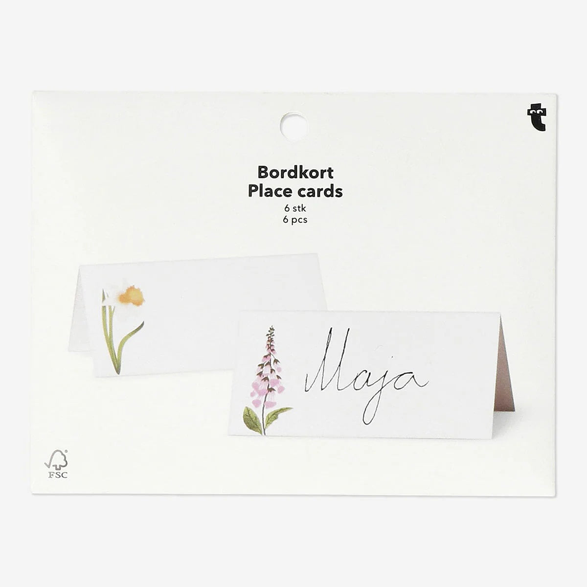 Place Card Spring Flowers 6 Pcs