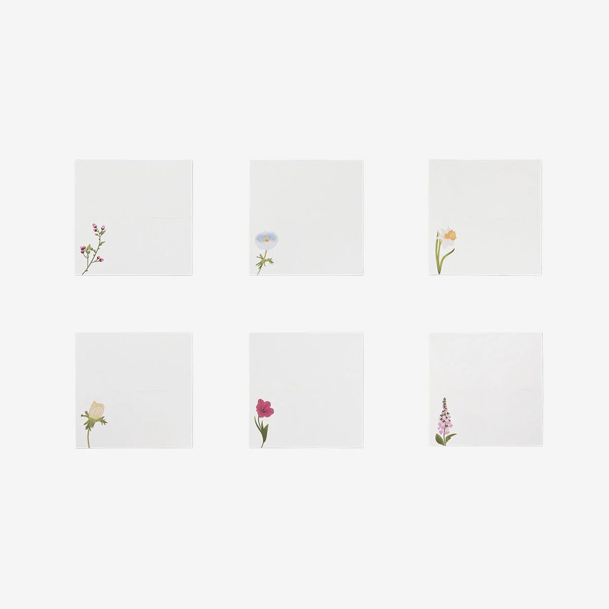 Place Card Spring Flowers 6 Pcs