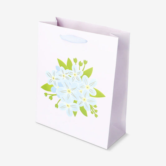 Gift Bag Paper Embossed Floral Print 19X