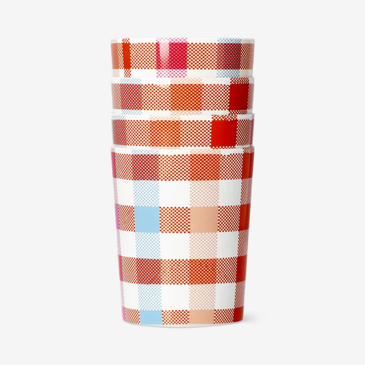 Cup Pp Picnic Scallop Edges Check 4Pc