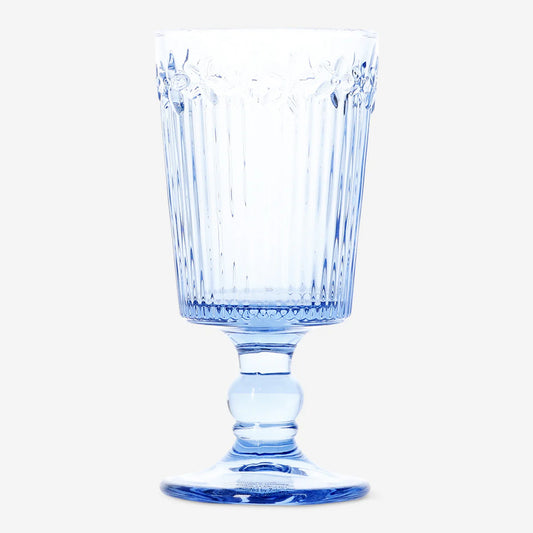 Wine Glass W Flower Detail