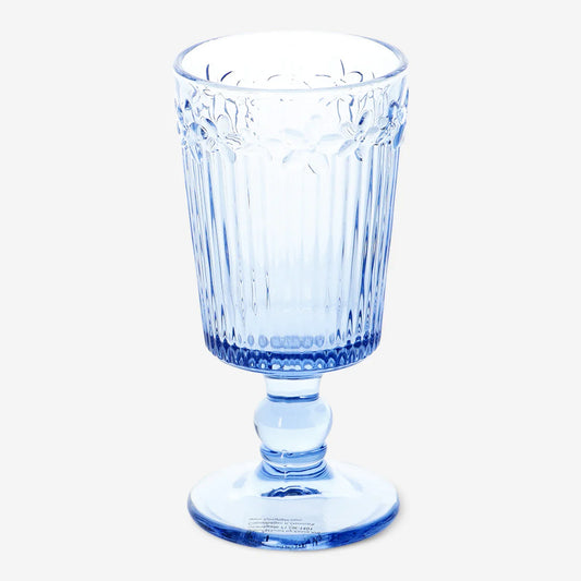 Wine Glass W Flower Detail