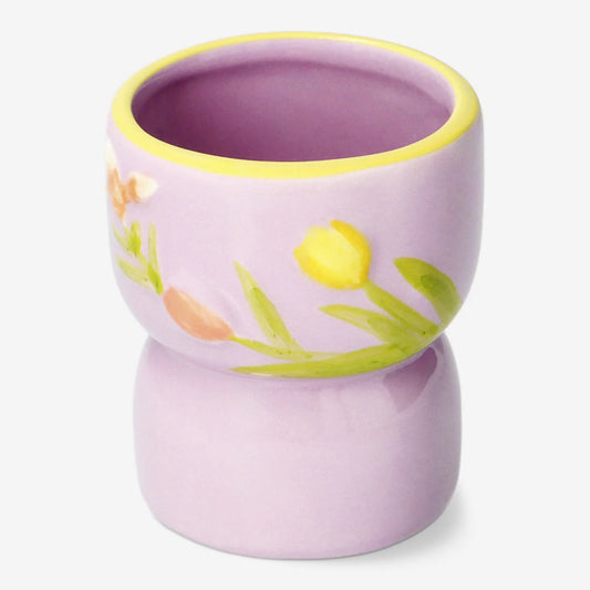 Tealight Holder Ceramic H: 7Cm Embossed