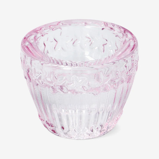 Candleholder Reversible Glass W. Flower