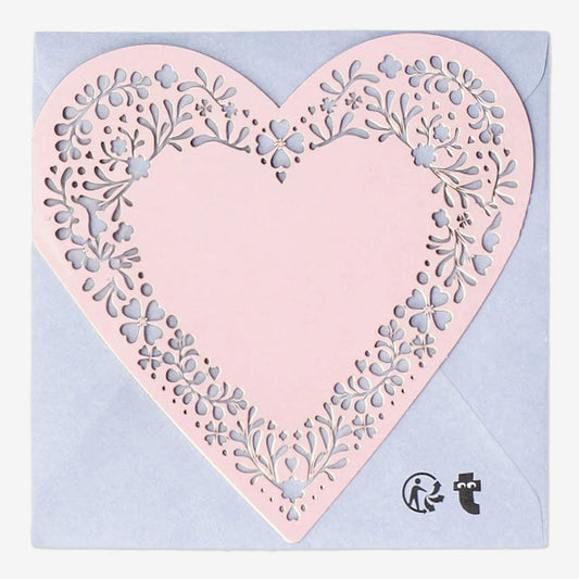 Card W Enevelope Cut Out Heart (In)