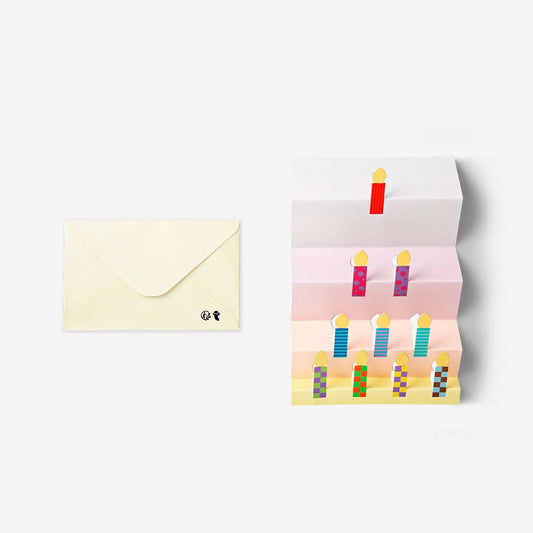 Card W Envelope Fold Out Candles (In)