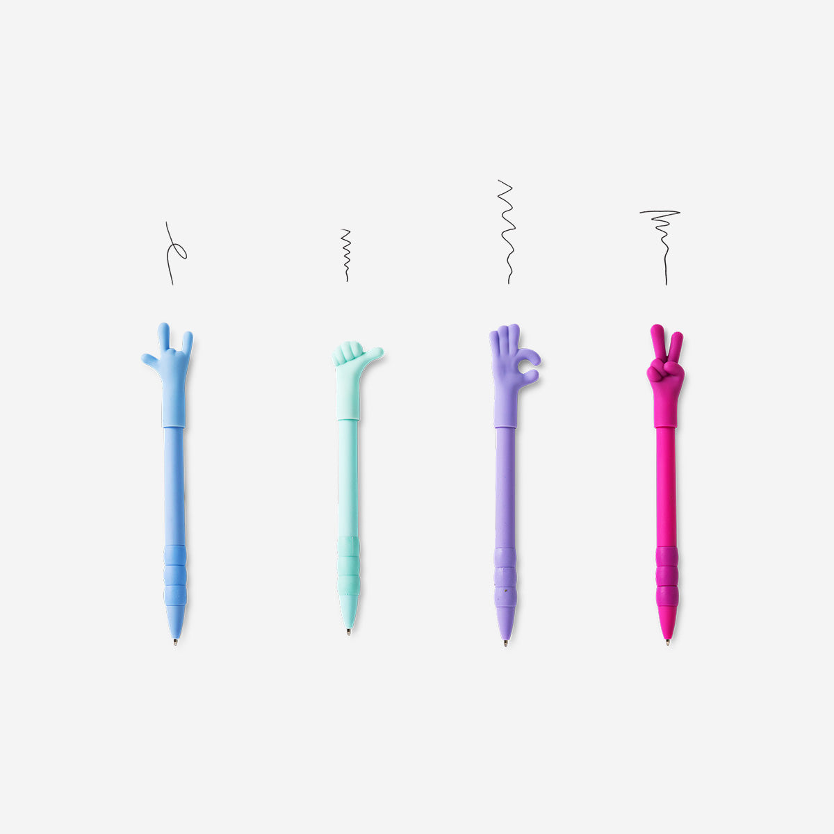 Pens Ballpoint W. Hand Signs 4 Pcs