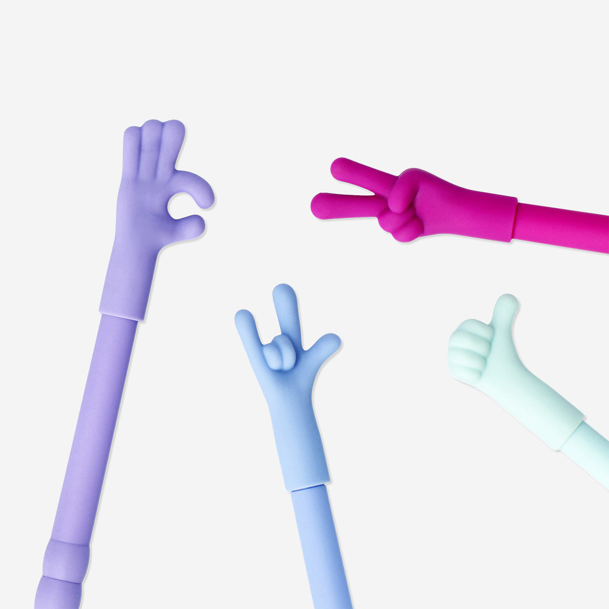 Pens Ballpoint W. Hand Signs 4 Pcs