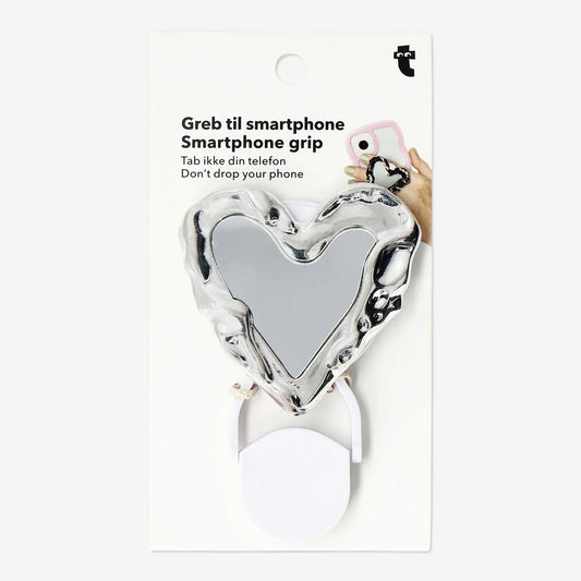 Holder Pop Out For Phone Heart Silver