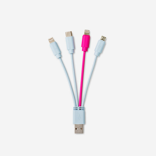 Charging Cable  4-In-1 Light Blue