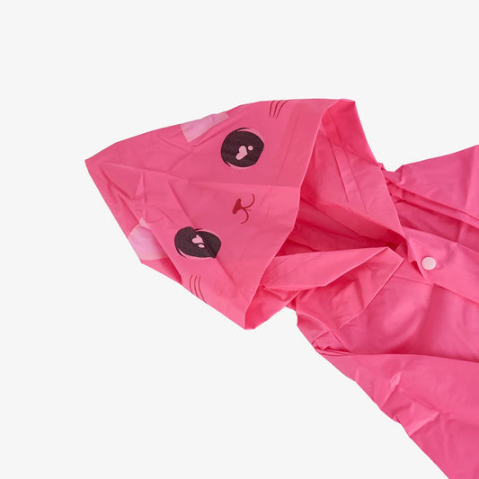 Raincoat W. Cat Ears And Pouch Pink Kids