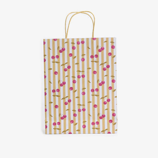 Gift Bag Cherry Detail 25 X 33 Cm Yellow