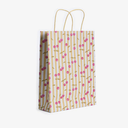 Gift Bag Cherry Detail 25 X 33 Cm Yellow