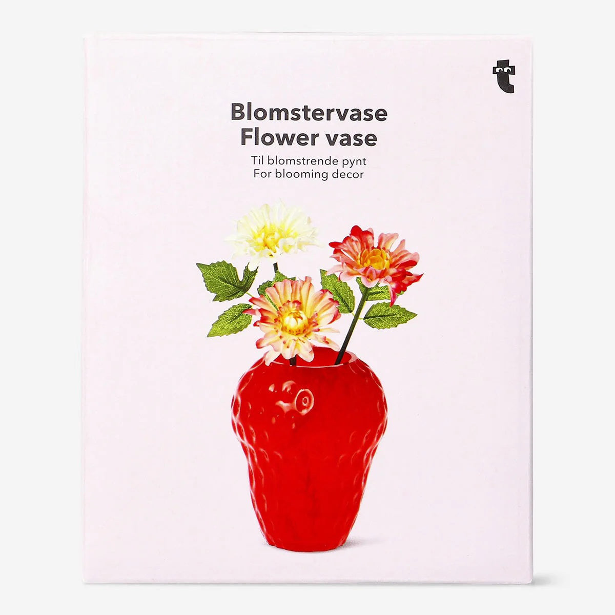 Vase Strawberry Glass Red