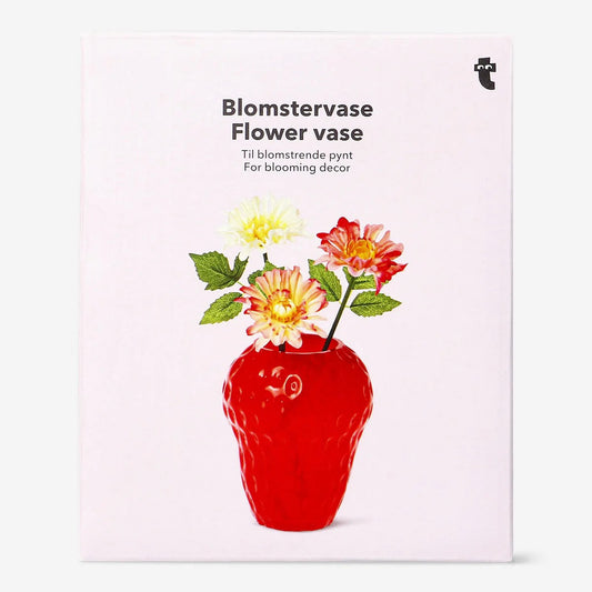 Vase Strawberry Glass Red