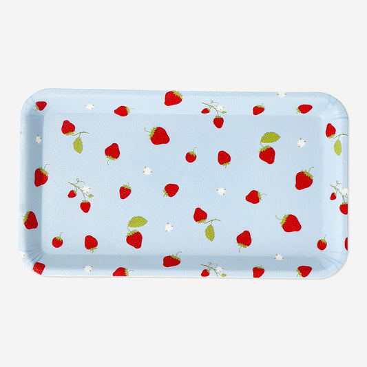 Tray Small Blue With Strawberry Print 21