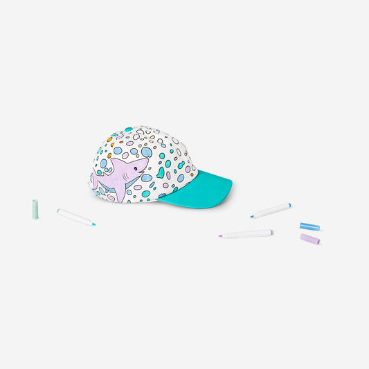 Printed Cap With  6 Fabric Markers