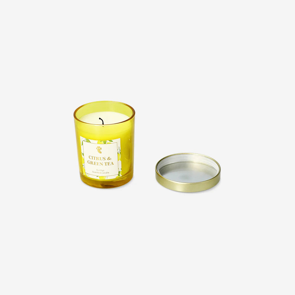 Candle Scent In Glass W. Lid Green Tea &