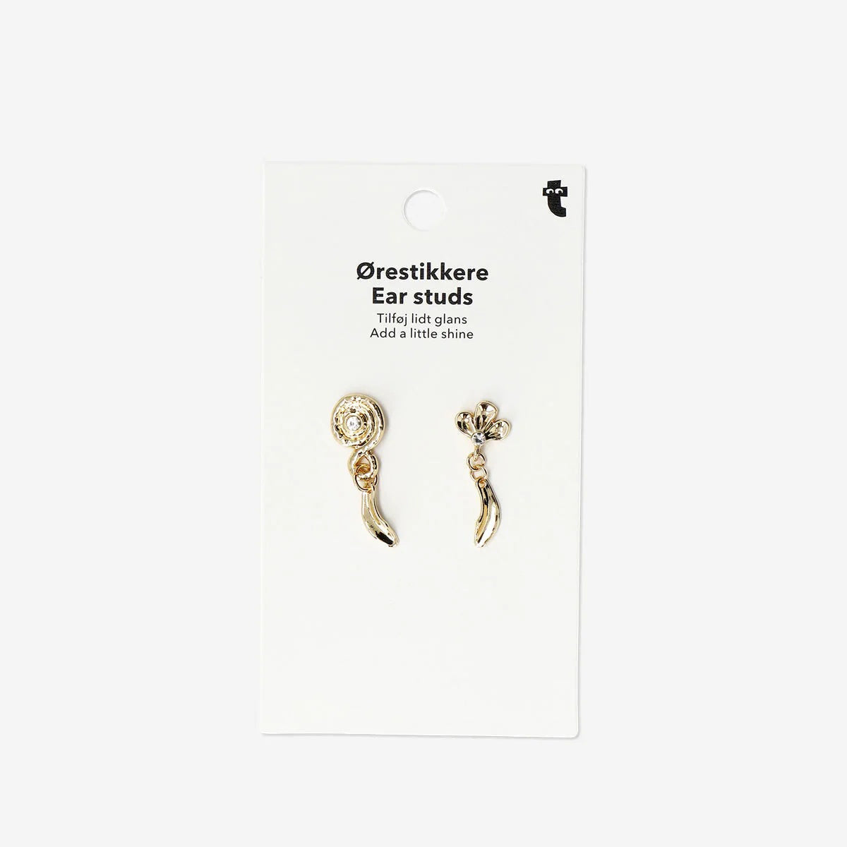 Earrings Golden Hammered Sea Look