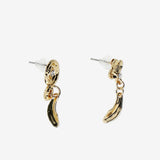 Earrings Golden Hammered Sea Look
