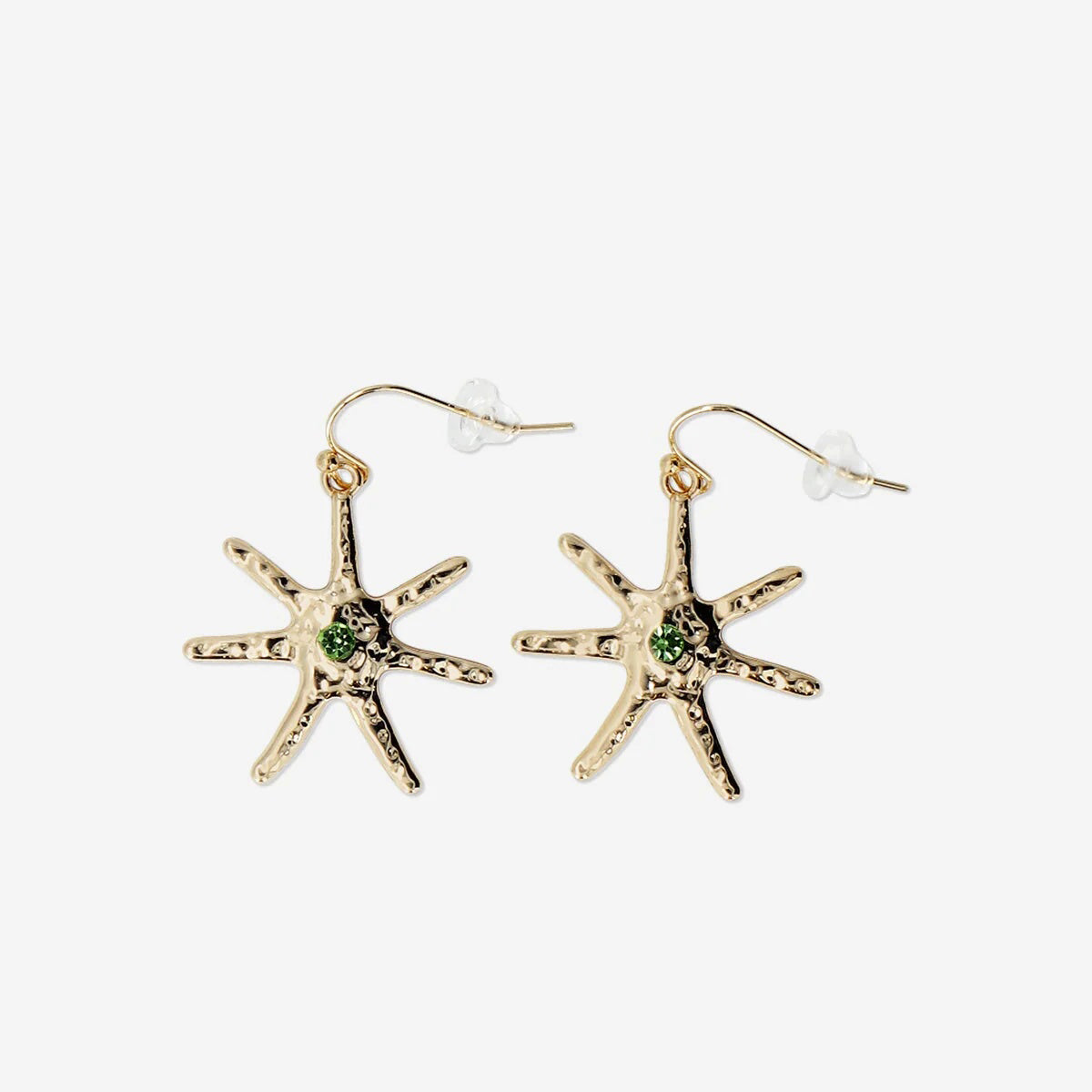 Earrings Star With Colored Stone