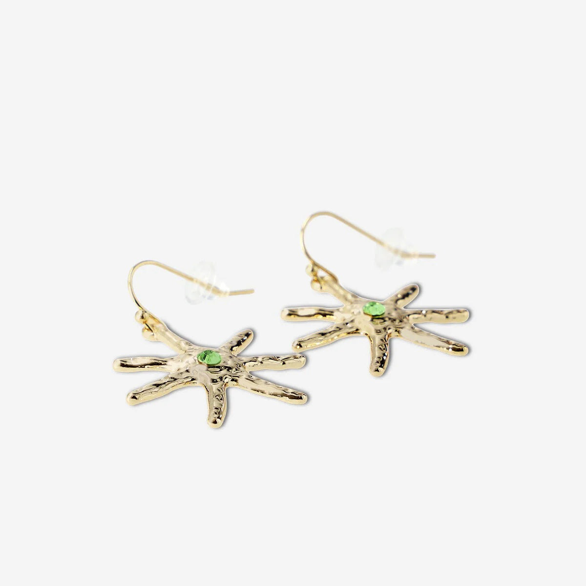 Earrings Star With Colored Stone