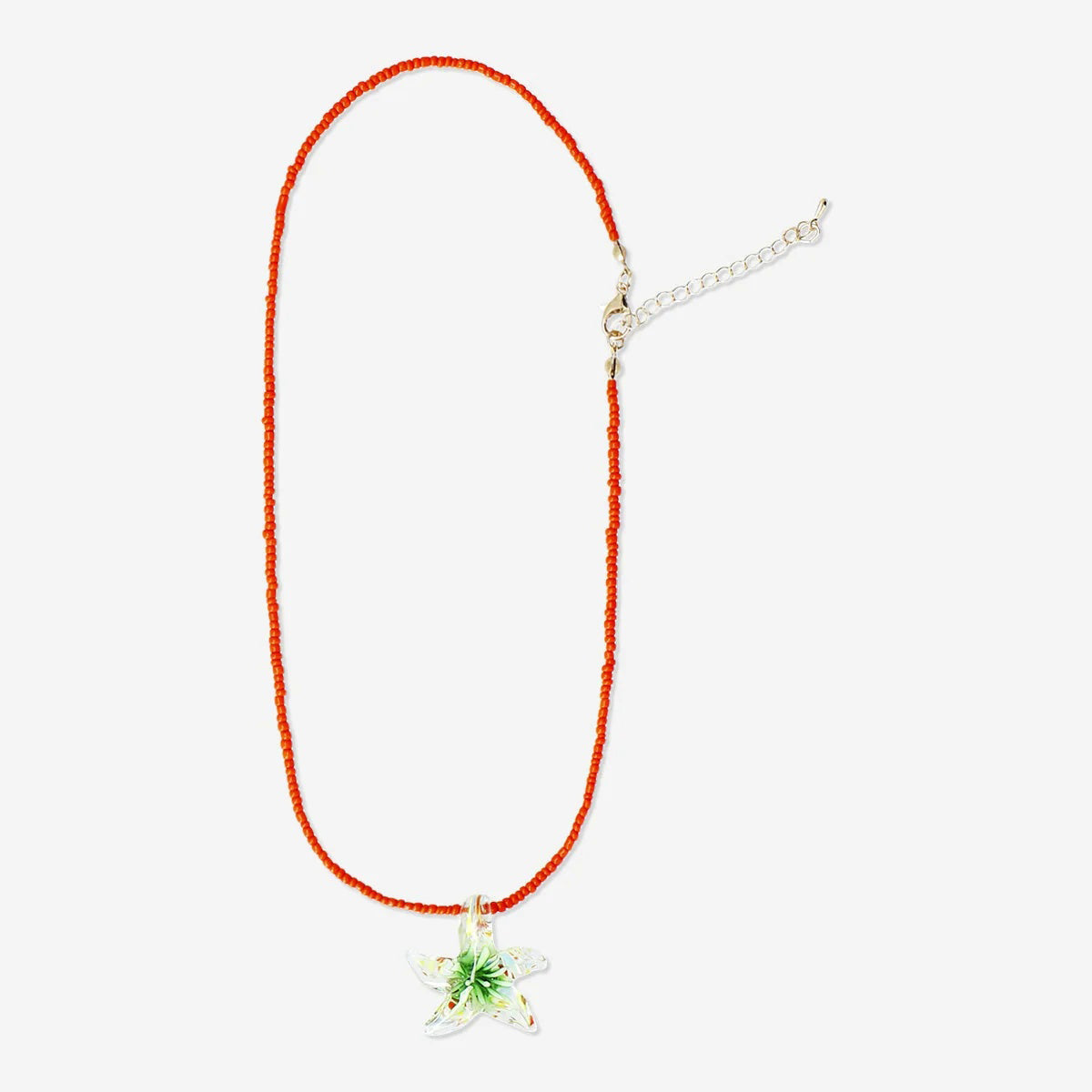 Necklace Pearls With Glass Star