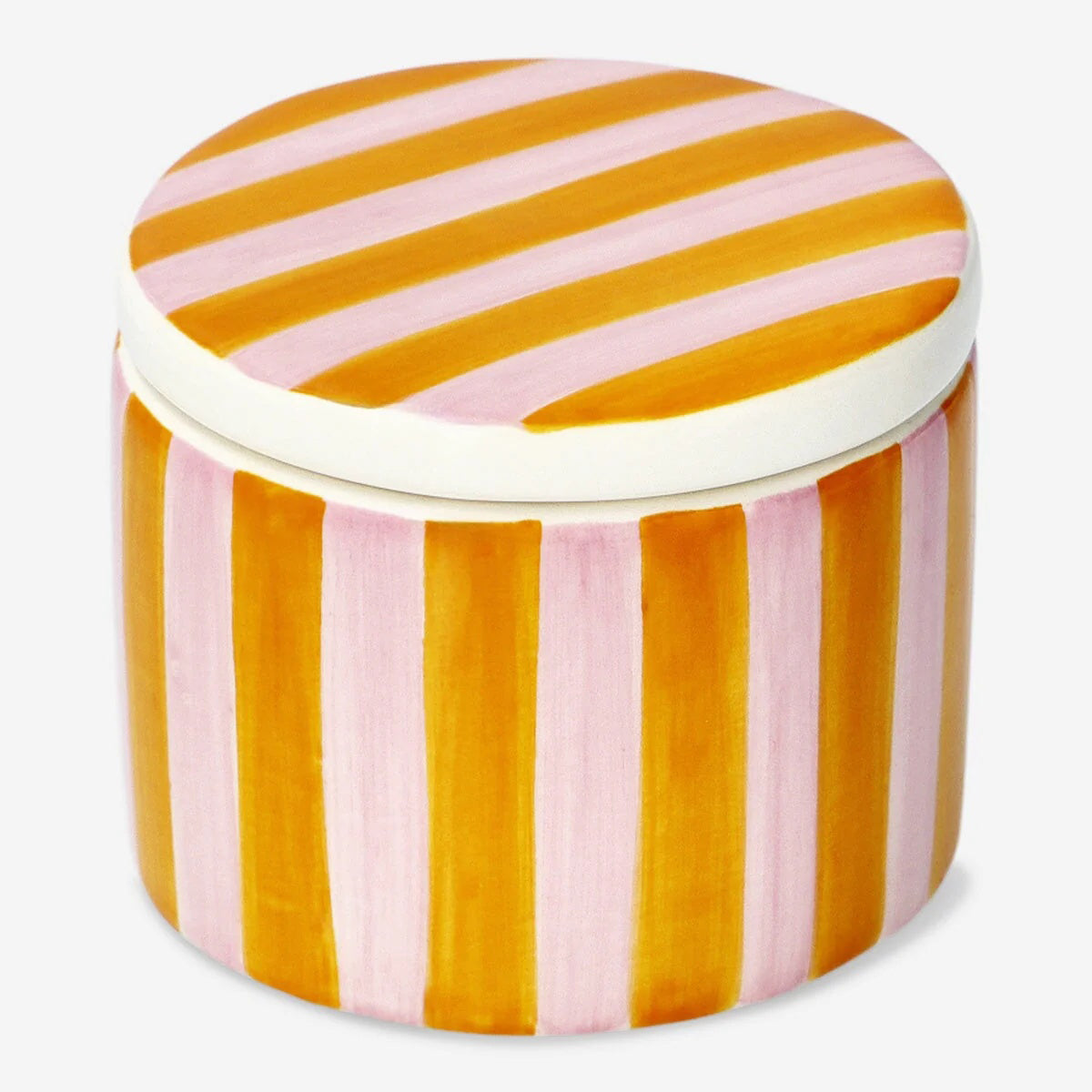 Jar Ceramic Dia 7,5 X H: 5.5Cm Pink W. O