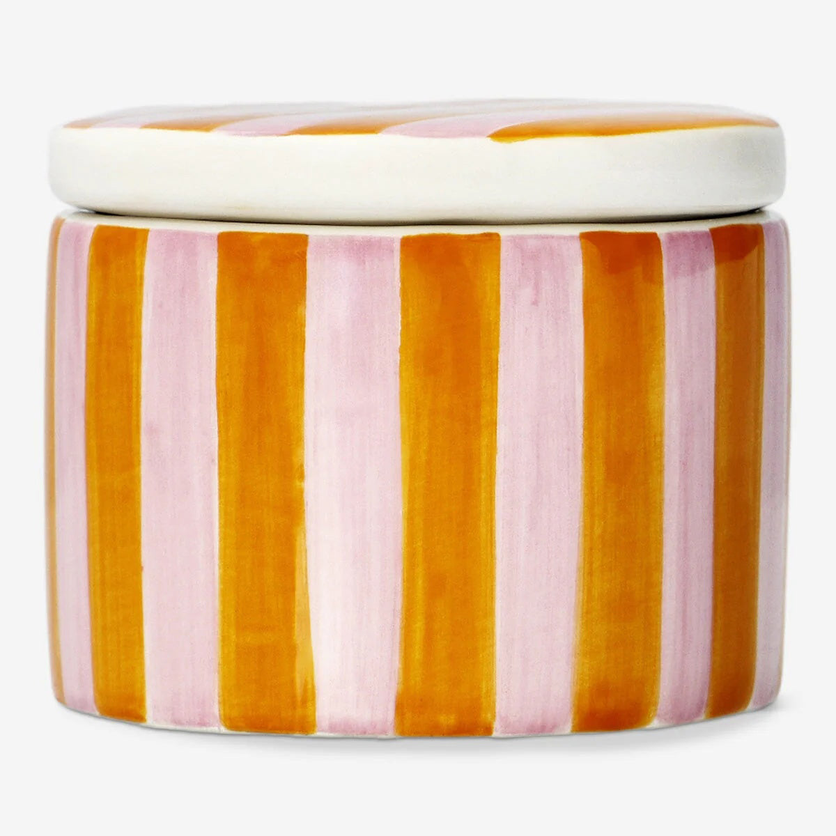 Jar Ceramic Dia 7,5 X H: 5.5Cm Pink W. O
